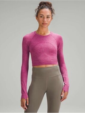 LuluLemon swiftly tech Long Sleeve Crop Top size 6